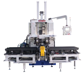 Dong Il DCF-Auto counter-flow machine with touchscreen control and a loading tray on each side